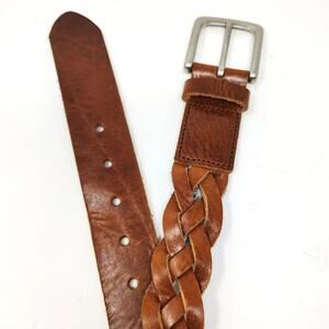 New Fossil Belt 36 Richard Cognac Braided Leather Boho Western